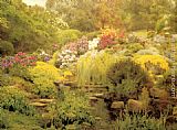 George Marks Canvas Paintings - A Watergarden